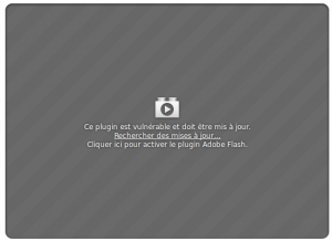 Message de sécurité à propos du plugin "Flash"